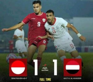 Hasil akhir Timnas U20 melawan Yaman U20