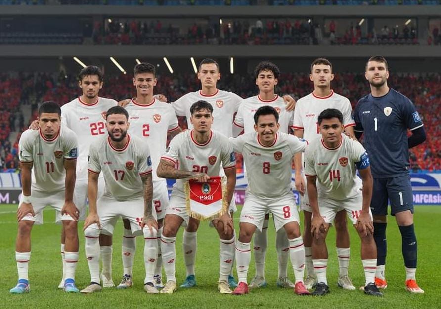 Skuad Timnas Indonesia Saat Menghadapi China Pada Pertandingan Selasa(15/10/2024) Malam