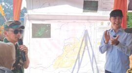 Bupati Rejang Lebong melaunching cetak sawah rakyat di Desa Tanjung Gelang Kecamatan Kota Padang